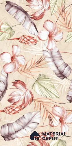 Floral Wall Tile TL 11972 F Roxy Crema & Decore 4 ft x 2 ft Granulla Finish Vitrified Tile - 9 mm | Suitable for Bathroom, Accent/Feature Wall, Dining Area