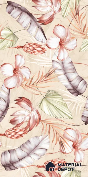 Floral Wall Tile TL 11972 F Roxy Crema & Decore 4 ft x 2 ft Granulla Finish Vitrified Tile - 9 mm | Suitable for Bathroom, Accent/Feature Wall, Dining Area