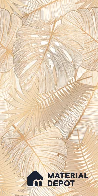 Tropical Wall Tile TL 12267 B Dunescape Decore Leaflet 4 ft x 2 ft Matte + (Glossy Granula/Glue) Finish Vitrified Tile - 9 mm | Suitable for Bathroom, Accent/Feature Wall, Foyer