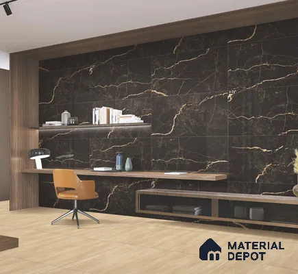 Marble Floor & Wall Tile TL 10869 Port Laurent 4 ft x 2 ft High Gloss Finish Vitrified Tile - 9 mm | 5 Random Designs | Suitable for Living Room, Bedroom & Kitchen