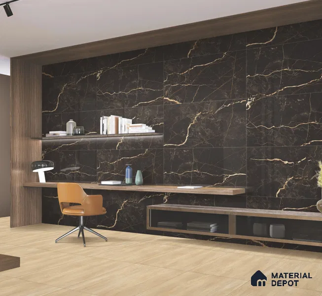 Marble Floor & Wall Tile TL 10869 Port Laurent 4 ft x 2 ft High Gloss Finish Vitrified Tile - 9 mm | 5 Random Designs | Suitable for Living Room, Bedroom & Kitchen