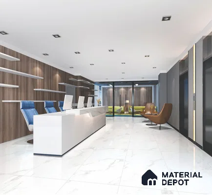 Marble Floor & Wall Tile TL 10858 Hazy White 4 ft x 2 ft Glossy Finish Vitrified Tile - 9 mm | 4 Random Designs | Suitable for Living Room, Bedroom & Kitchen