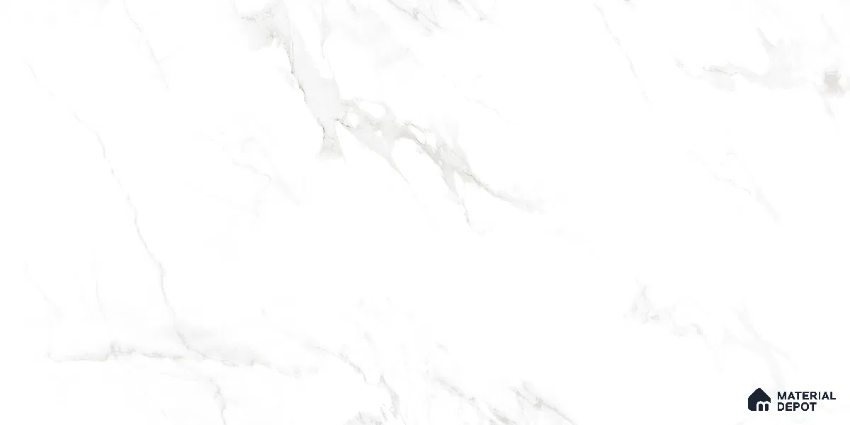 Marble Floor & Wall Tile TL 10858 Hazy White 4 ft x 2 ft Glossy Finish Vitrified Tile - 9 mm | 4 Random Designs | Suitable for Living Room, Bedroom & Kitchen