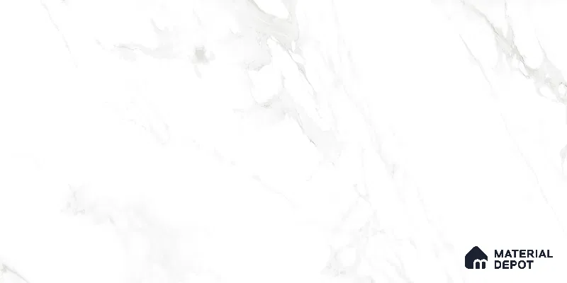Marble Floor & Wall Tile TL 10858 Hazy White 4 ft x 2 ft Glossy Finish Vitrified Tile - 9 mm | 4 Random Designs | Suitable for Living Room, Bedroom & Kitchen