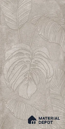 Tropical Wall Tile TL 12244 Cementine Decore Leaf 4 ft x 2 ft Double Digital Finish Vitrified Tile - 9 mm | 4 Random Designs | Suitable for Bathroom, Accent/Feature Wall, Foyer