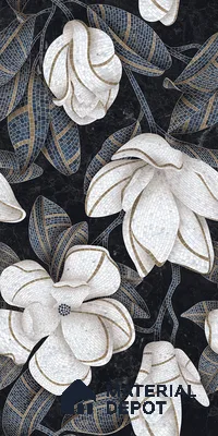 Faux Mosaic Floral Wall Tile TL 12278 Prisma White Decore 4 ft x 2 ft Sugar + (Glossy Granula/Glue) Finish Vitrified Tile - 9 mm | Suitable for Bathroom, Accent/Feature Wall, Dining Area