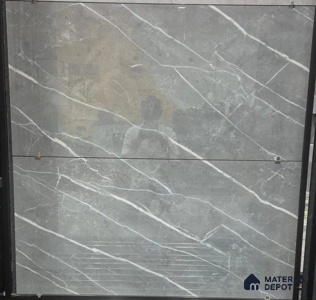 Marble Look Tile TL 11926 Milan Grey Endless 4 ft x 2 ft Vitrified Glossy Finish - 9 mm | 3 Random Designs