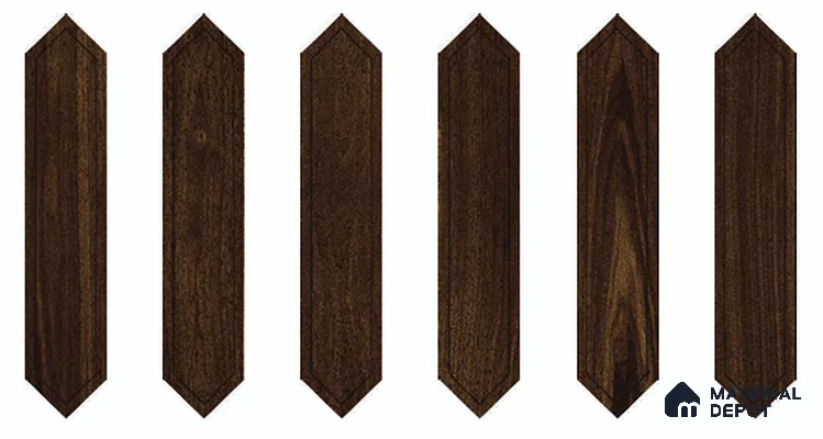 Wooden Floor Tile TL 13327 T Diamante Wood 1104 E 42 inch x 8 inch Black Engrave Punch Satin Finish Porcelain Tile - 9 mm | 7 Random Designs