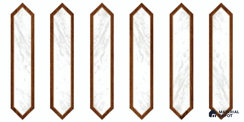 Wood Look Floor TL 13327 N Diamante Wood 1103 D 42 inch x 8 inch Satin Finish Porcelain Tile - 9 mm | 7 Random Designs