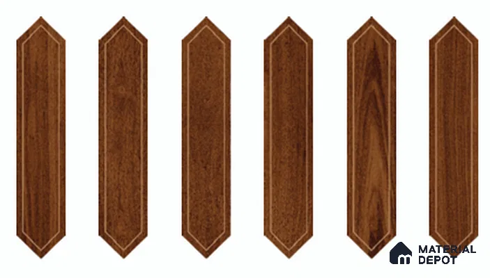Wooden Floor Tile TL 13327 L Diamante Wood 1103 B 42 inch x 8 inch Golden Engrave Punch Satin Finish Porcelain Tile - 9 mm | 7 Random Designs