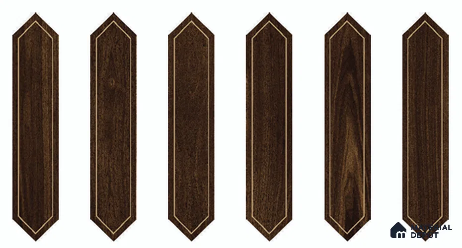 Wood Look Floor TL 13327 Q Diamante Wood 1104 B 42 inch x 8 inch Satin Finish Porcelain Tile - 9 mm | 7 Random Designs