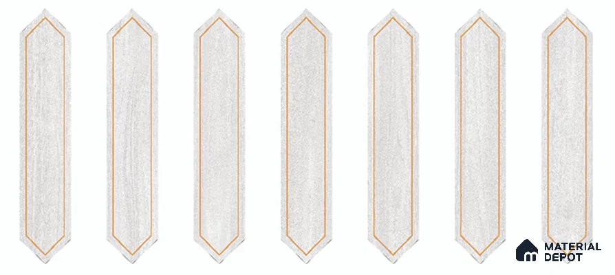 Wooden Floor Tile TL 13327 V Diamante Wood 1105 B 42 inch x 8 inch Golden Engrave Punch Satin Finish Porcelain Tile - 9 mm | 7 Random Designs