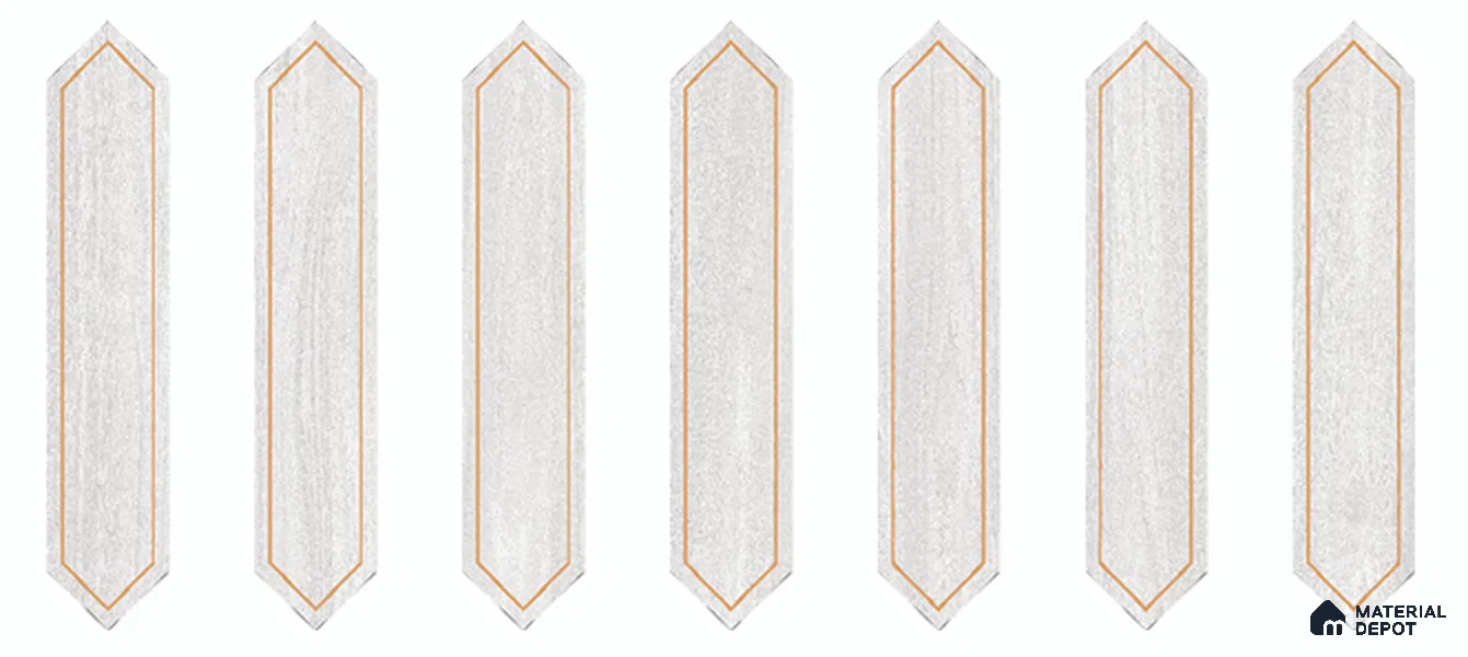 Wooden Floor Tile TL 13327 V Diamante Wood 1105 B 42 inch x 8 inch Golden Engrave Punch Satin Finish Porcelain Tile - 9 mm | 7 Random Designs