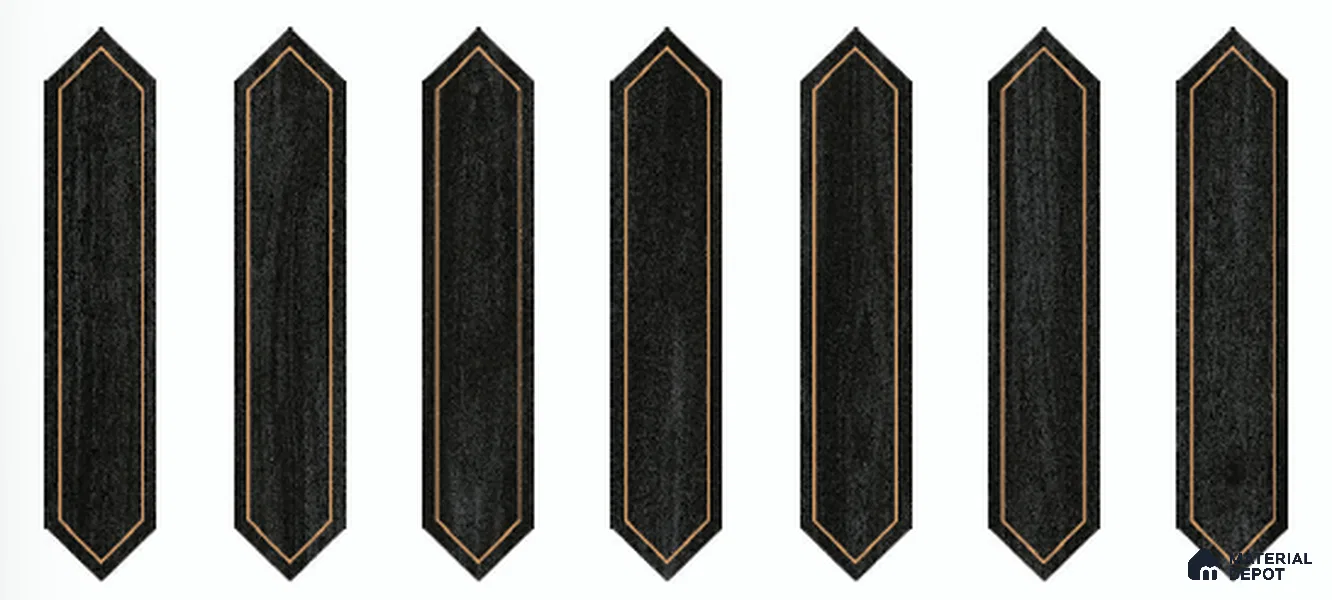 Wooden Floor Tile TL 13327 AA Diamante Wood 1106 B 42 inch x 8 inch Golden Engrave Punch Golden Engrave Punch Satin Finish Porcelain Tile - 9 mm | 7 Random Designs