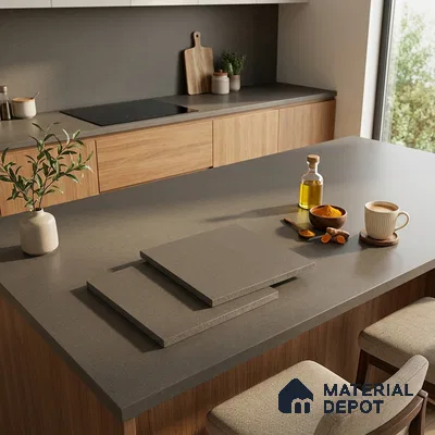 Terrazzo Counter Top Slab TL 11895 Verde Matte 8 ft x 3.7 ft Matte Full Body Vitrified Tile - 15 mm | Suitable For Counter Top, Dining Table Top & Window Frame