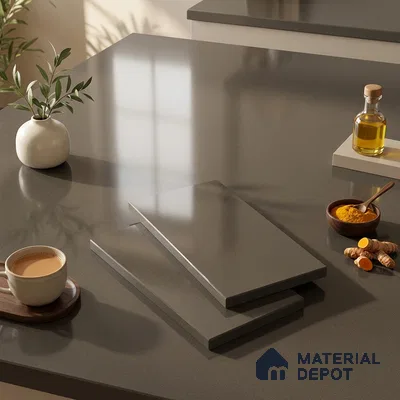 Terrazzo Counter Top Slab TL 11895 B Verde Glossy 8 ft x 3.7 ft Glossy Full Body Vitrified Tile - 15 mm | Suitable For Counter Top, Dining Table Top & Window Frame
