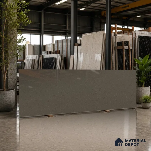 Terrazzo Counter Top Slab TL 11895 B Verde Glossy 8 ft x 3.7 ft Glossy Full Body Vitrified Tile - 15 mm | Suitable For Counter Top, Dining Table Top & Window Frame
