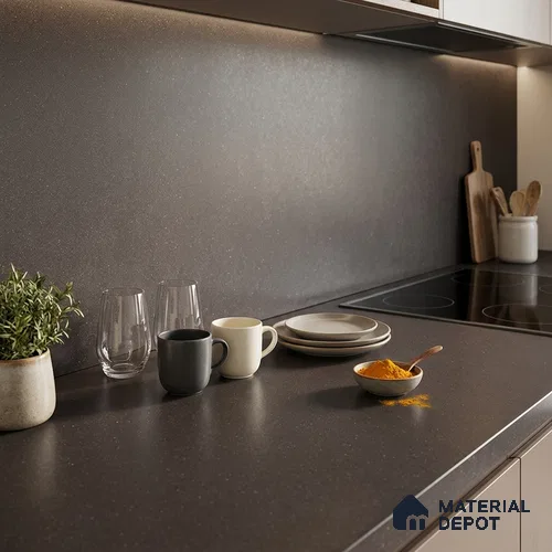 Stone Counter Top Slab TL 10056 Sago Choco Nutech 8 ft x 2.62 ft Matte Finish Full Body Vitrified Large Format Tile - 15 mm | Suitable For Counter Top, Dining Table Top & Window Frame