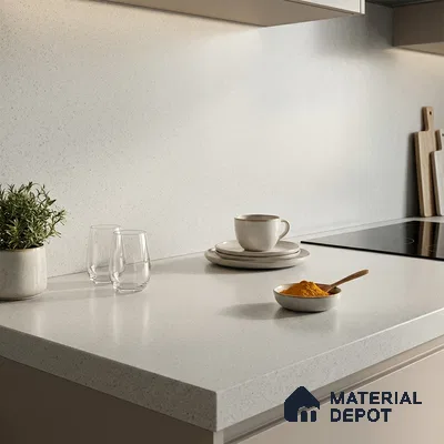 Stone Counter Top Slab TL 10056 C Sago White Nutech 8 ft x 2.62 ft Matte Finish Full Body Vitrified Large Format Tile - 15 mm | Suitable For Counter Top, Dining Table Top & Window Frame