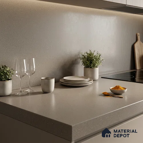Stone Counter Top Slab TL 10056 E Sago Barly Nutech 8 ft x 2.62 ft Matte Finish Full Body Vitrified Large Format Tile - 15 mm | Suitable For Counter Top, Dining Table Top & Window Frame
