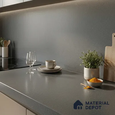 Stone Counter Top Slab TL 10056 F Sago Charcoal Nutech 8 ft x 2.62 ft Matte Finish Full Body Vitrified Large Format Tile - 15 mm | Suitable For Counter Top, Dining Table Top & Window Frame