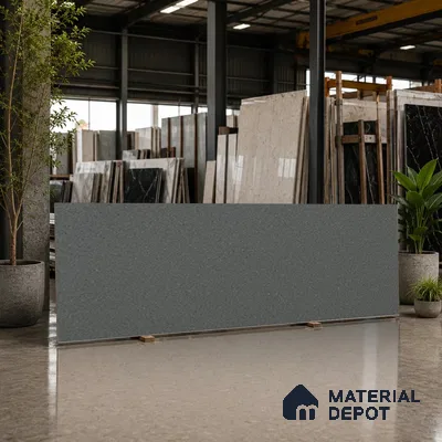 Stone Counter Top Slab TL 10056 F Sago Charcoal Nutech 8 ft x 2.62 ft Matte Finish Full Body Vitrified Large Format Tile - 15 mm | Suitable For Counter Top, Dining Table Top & Window Frame
