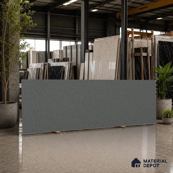 Stone Counter Top Slab TL 10056 F Sago Charcoal Nutech 8 ft x 2.62 ft Matte Finish Full Body Vitrified Large Format Tile - 15 mm | Suitable For Counter Top, Dining Table Top & Window Frame