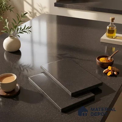 Stone Counter Top Slab TL 10056 G Sago Choco Polished 8 ft x 2.62 ft Glossy Finish Vitrified Large Format Tile - 15 mm | Suitable For Counter Top, Dining Table Top & Window Frame