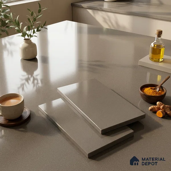 Stone Look Counter Top Slab TL 10056 J Sago Barly Polished 8 ft x 2.62 ft Glossy Finish Vitrified Large Format Tile - 15 mm | Suitable For Counter Top, Dining Table Top & Window Frame