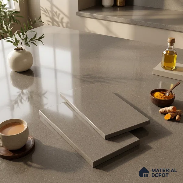 Stone Look Counter Top Slab TL 10056 J Sago Barly Polished 8 ft x 2.62 ft Glossy Finish Vitrified Large Format Tile - 15 mm | Suitable For Counter Top, Dining Table Top & Window Frame