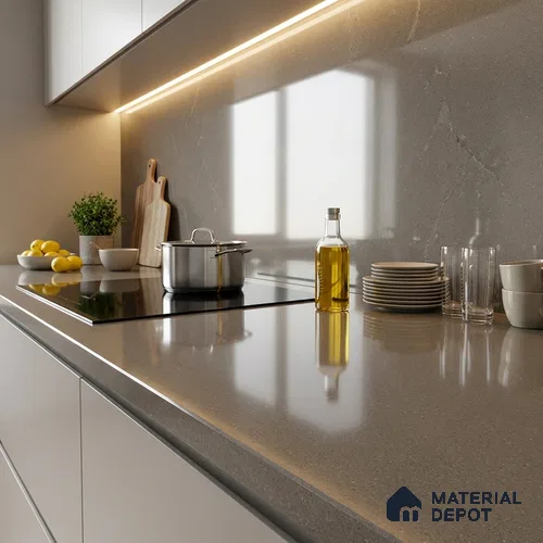 Stone Look Counter Top Slab TL 10056 J Sago Barly Polished 8 ft x 2.62 ft Glossy Finish Vitrified Large Format Tile - 15 mm | Suitable For Counter Top, Dining Table Top & Window Frame