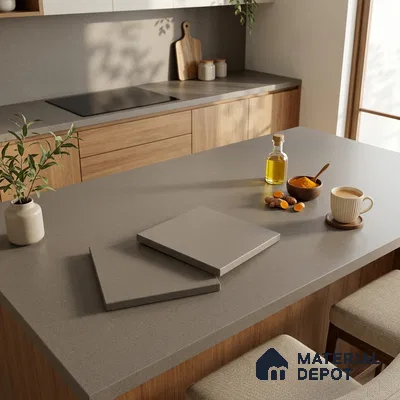 Stone Look Counter Top Slab TL 10057 J Grainy Caramel 8 ft x 2.62 ft Matte Finish Full Body Vitrified Large Format Tile - 15 mm Suitable For Counter Top, Dining Table Top & Window Frame