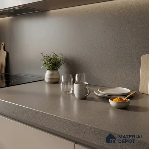Stone Look Counter Top Slab TL 10057 J Grainy Caramel 8 ft x 2.62 ft Matte Finish Full Body Vitrified Large Format Tile - 15 mm Suitable For Counter Top, Dining Table Top & Window Frame