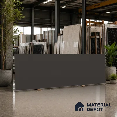 Stone Counter Top Slab TL 10059 Graphite Grey 8 ft x 2.62 ft Matte Finish Full Body Vitrified Large Format Tile - 15 mm | Suitable For Counter Top, Dining Table Top & Window Frame