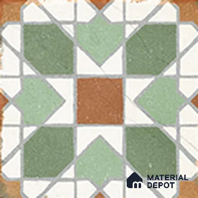Moroccan Floor TL 13504 E Majestic Classic 8 inch x 8 inch | Non Rectified Vitrified Vitrossa Matte Finish Tile - 8 mm | 2 mm Spacer is Mandatory