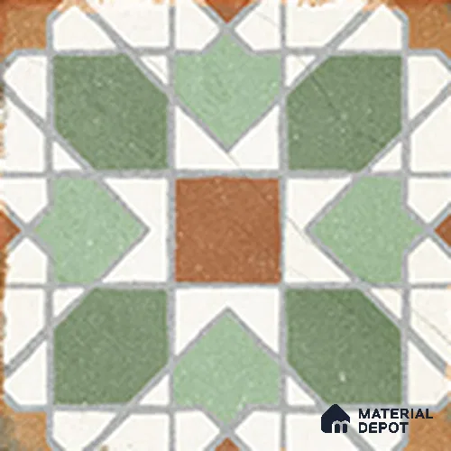 Moroccan Floor TL 13504 E Majestic Classic 8 inch x 8 inch | Non Rectified Vitrified Vitrossa Matte Finish Tile - 8 mm | 2 mm Spacer is Mandatory