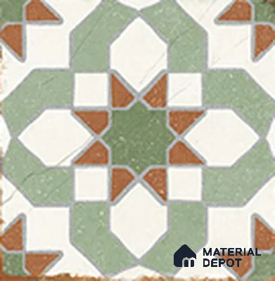 Moroccan Floor TL 13504 Majestic King 8 inch x 8 inch | Non Rectified Vitrified Vitrossa Matte Finish Tile - 8 mm | 2 mm Spacer is Mandatory