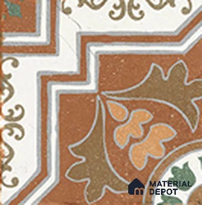 Moroccan Floor TL 13504 D Majestic Grove 8 inch x 8 inch | Non Rectified Vitrified Vitrossa Matte Finish Tile - 8 mm | 2 mm Spacer is Mandatory