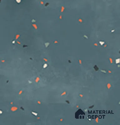 Terrazzo Floor TL 13505 O Luna Oceano 8 inch x 8 inch | Non Rectified Vitrified Dry Grit GHR Finish Tile - 8 mm | 2 mm Spacer is Mandatory