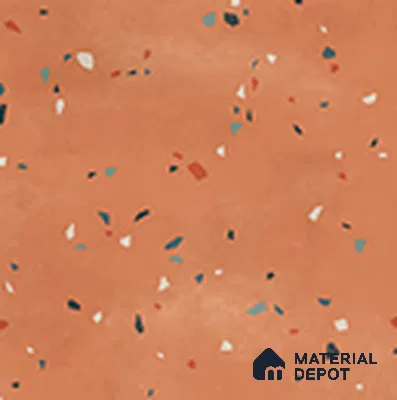 Terrazzo Floor TL 13505 K Luna Cotto 8 inch x 8 inch | Non Rectified Vitrified Dry Grit GHR Finish Tile - 8 mm | 2 mm Spacer is Mandatory