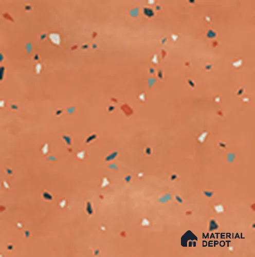 Terrazzo Floor TL 13505 K Luna Cotto 8 inch x 8 inch | Non Rectified Vitrified Dry Grit GHR Finish Tile - 8 mm | 2 mm Spacer is Mandatory