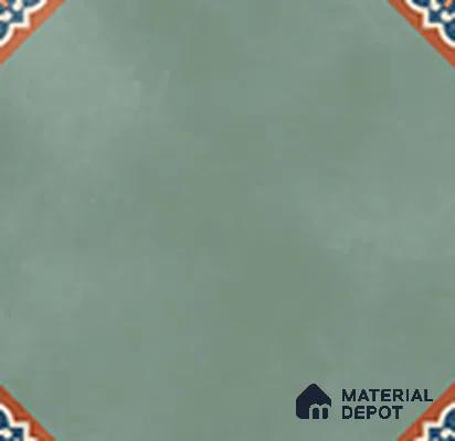 Moroccan Floor TL 13505 G Octivia Teal 8 inch x 8 inch | Non Rectified Vitrified Dry Grit GHR Finish Tile - 8 mm | 2 mm Spacer is Mandatory