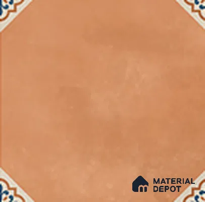 Moroccan Floor TL 13505 F Octivia Cotto 8 inch x 8 inch | Non Rectified Vitrified Dry Grit GHR Finish Tile - 8 mm | 2 mm Spacer is Mandatory