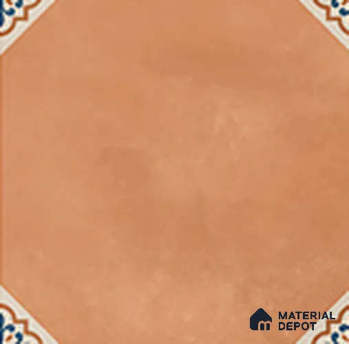 Moroccan Floor TL 13505 F Octivia Cotto 8 inch x 8 inch | Non Rectified Vitrified Dry Grit GHR Finish Tile - 8 mm | 2 mm Spacer is Mandatory