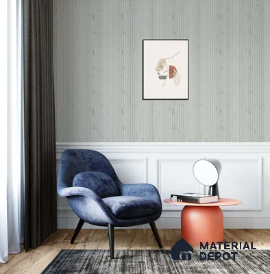 White Marble Louver PN 05617 8 ft x 6 inch Charcoal Panel - 11 mm | Suitable for Feature Wall, TV Unit & Living Room | Width is Subjected to 5% Variation