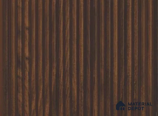 Brown Wooden Louver PN 05619 8 ft x 6 inch Charcoal Panel - 11 mm | Suitable for Feature Wall, TV Unit & Living Room | Width is Subjected to 5% Variation