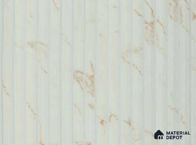 White Marble Louver PN 05623 8 ft x 6 inch Charcoal Panel - 11 mm | Suitable for Feature Wall, TV Unit & Living Room | Width is Subjected to 5% Variation