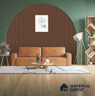 Brown Wooden Louver PN 05622 8 ft x 6 inch Charcoal Panel - 11 mm | Suitable for Feature Wall, TV Unit & Living Room | Width is Subjected to 5% Variation