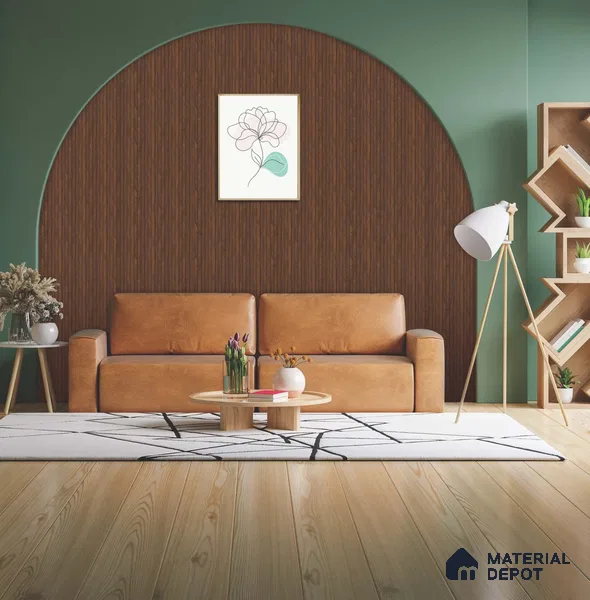 Brown Wooden Louver PN 05622 8 ft x 6 inch Charcoal Panel - 11 mm | Suitable for Feature Wall, TV Unit & Living Room | Width is Subjected to 5% Variation