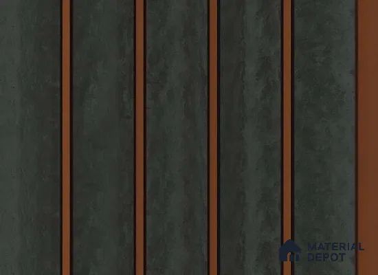 Grey Wooden Louver PN 05632 8 ft x 6 inch Charcoal Panel - 11 mm | Suitable for Feature Wall, TV Unit & Living Room | Width is Subjected to 5% Variation